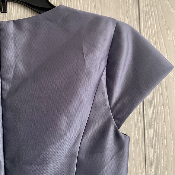 Alfred Sung V-Neck Cap Sleeve Formal Gown Dress Silverstone Gray Size 2 NWT - Picture 7 of 9